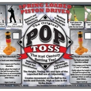 Label for the PopToss Batting Tee Box.